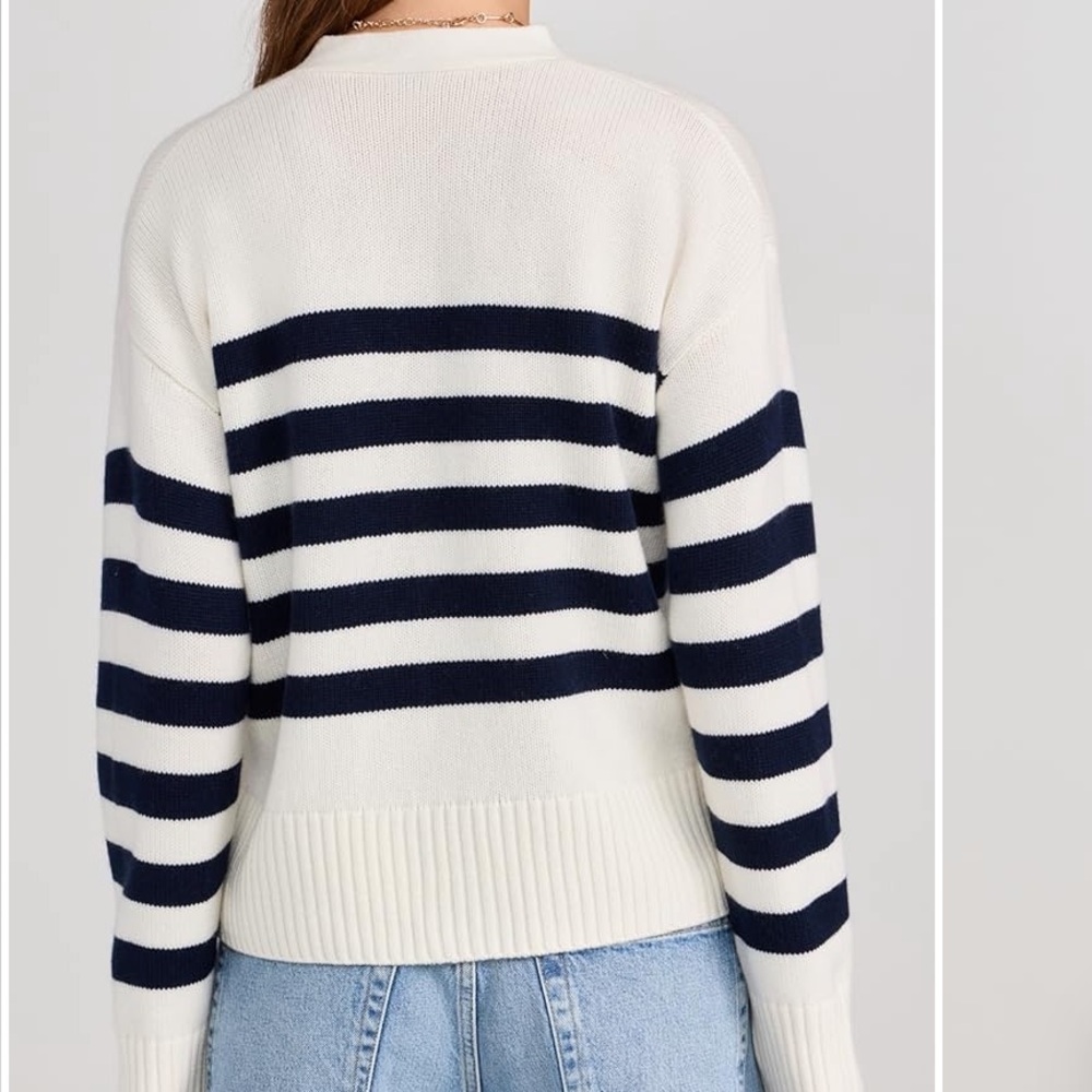 KULE Navy and Cream Striped Cardigan Brand New. - Picture 2 of 6